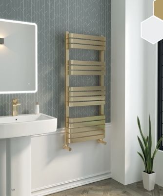 TAILORED AUCKLAND BRUSHED BRASS DESIGNER TOWEL WARMER H1200mm x W500mm, 2145 (TB) TAILORED AUCKLAND BRUSHED BRASS DESIGNER TOWEL WARMER H1200mm x W500mm, 2145 (TB)